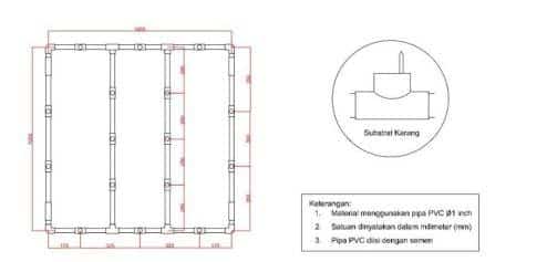 Diagram of PVC racks used for coral restoration