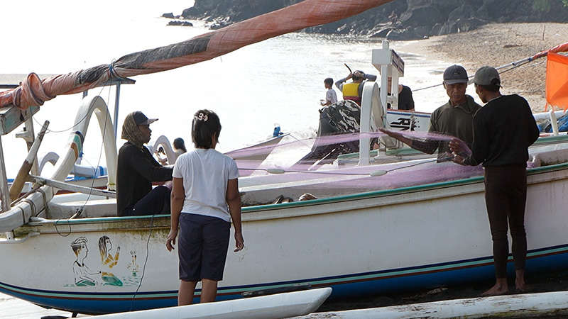 Fishermen in Amed, Bali, Indonesia
